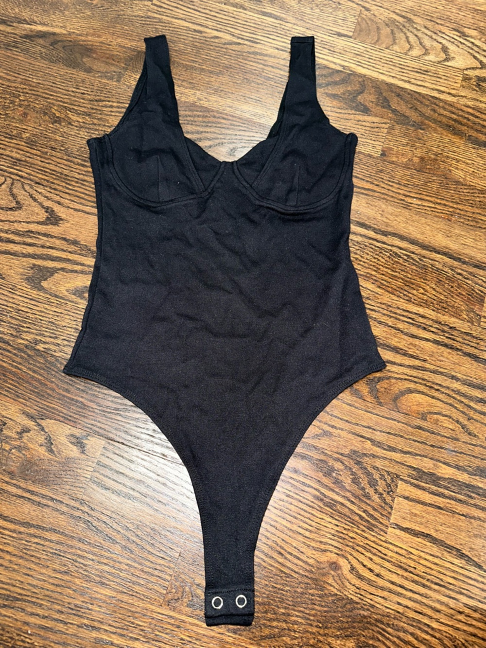 Forever 21 Black Scoop Neck Bodysuit with Underwire